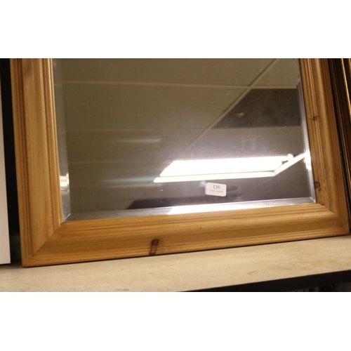 135 - LARGE PINE FRAMED MIRROR