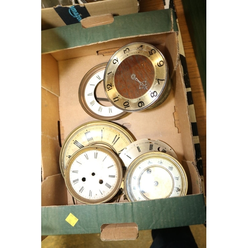 222 - 4 BOXES OF ANTIQUE CLOCK PARTS