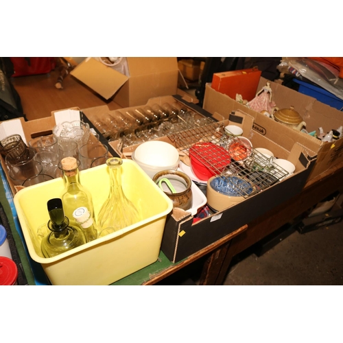 278 - 4 BOXES OF ASSORTED KITCHEN & GLASS WARE