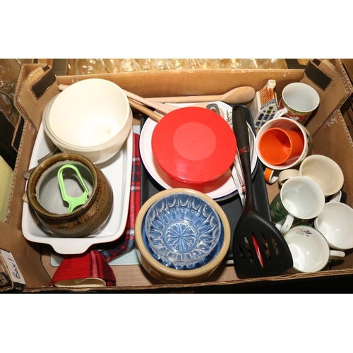 278 - 4 BOXES OF ASSORTED KITCHEN & GLASS WARE