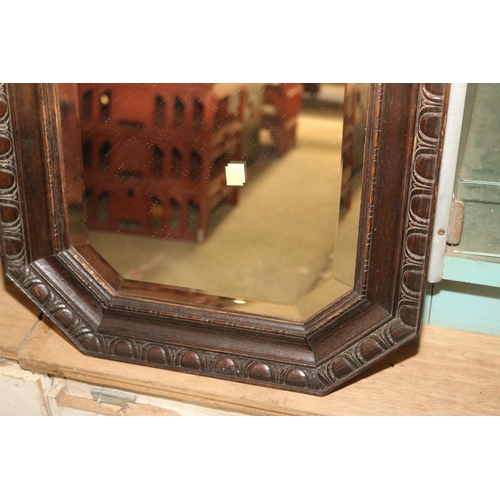 355 - VINTAGE OAK FRAMED MIRROR