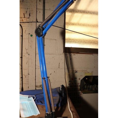 381 - ANGLE POISE LAMP - BLUE - WARRANTED UNTIL 12 NOON TUESDAY FOLLOWING THE ABOVE SALE