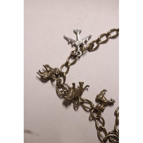 407 - SILVER CHARM BRACELET - 12.8 GMS