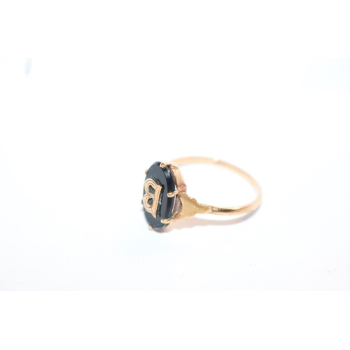 413 - 9CT INITIAL ''B'' RING - 2.1GMS TOTAL