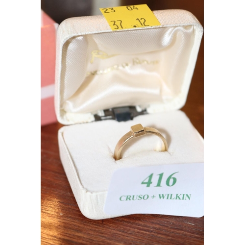 416 - 9 CT GOLD RING 2.3GMS TOTAL