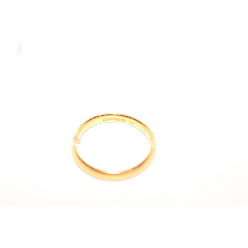 418 - 22 CT WEDDING RING (CUT) - 3.7GMS TOTAL