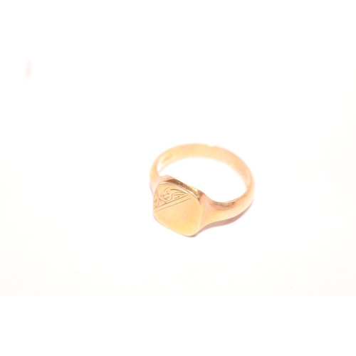 419 - 9CT SIGNET RING - 6.4GMS TOTAL