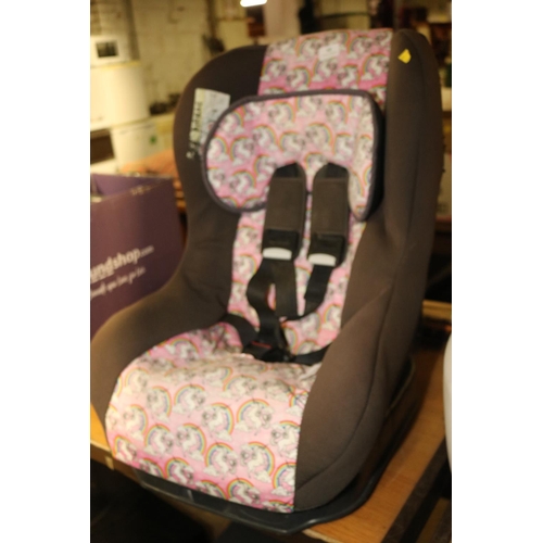 68 - TEAM TEX 'UNICORN' CAR SEAT 0-18KG - TILT ADJUSTABLE, FORWARD OR REAR FACING