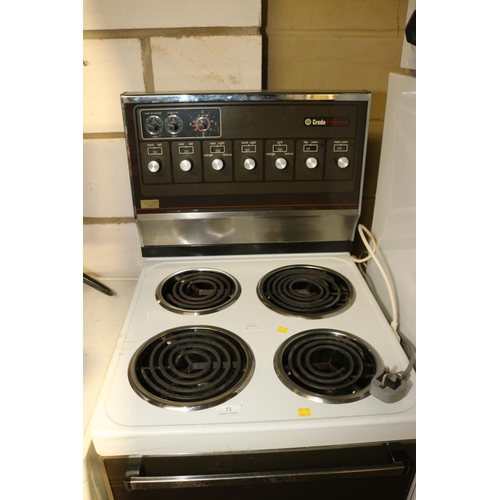 73 - CREDA 4 RING COOKER - TO BE INSTALLED BY A QUALIFIED ELECTRICIAN