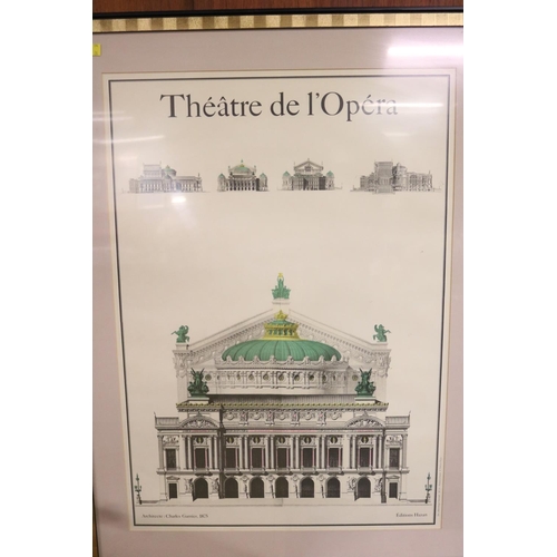 94 - 2 LARGE PRINTS - L'ARC DE TRIOMPHE & THEATRE DE L'OPERA