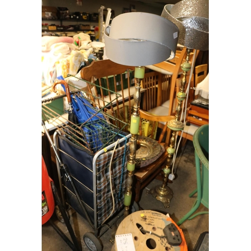 373 - ROCKING CHIAR/2 X BRASS STANDARD LAMPS/TROLLEY ETC - WARRANTED UNTIL NOON TUES FOLLOWING THE ABOVE S... 