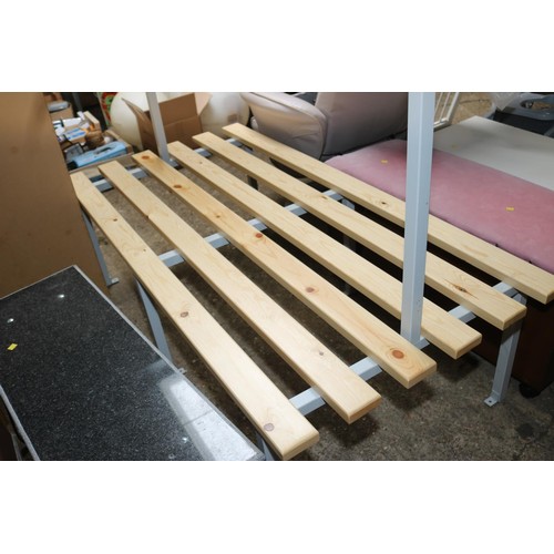 214 - BOXED GYM STYLE BENCH/COAT STAND