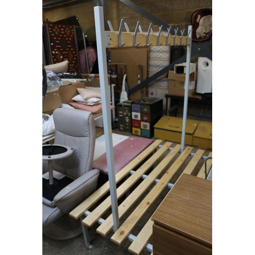 215 - BOXED GYM STYLE BENCH/COAT STAND