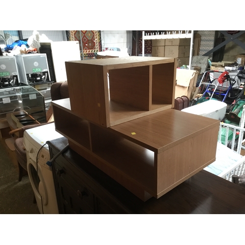 256 - Small TV/coffee, table unit and small desk top pigeonhole unit