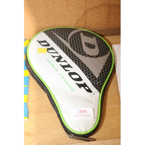 455 - DUNLOP TABLE TENNIS BAT & ZIP CASE