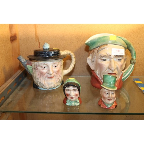 470 - BESWICK POTTERY - TEAPOT, JUG, SALT & PEPPER POTS