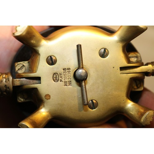 475 - VINTAGE BRASS WINDUP TURTLE DESK BELL