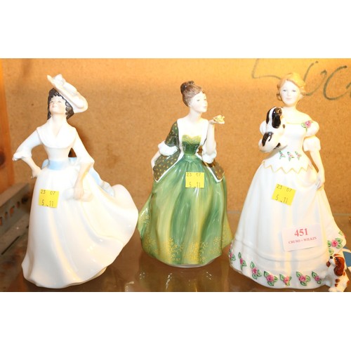 479 - 3 ROYAL DOULTON LADY ORNAMENTS