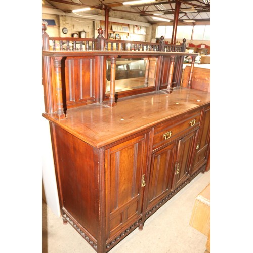 590 - QUALITY EDWARDIAN MAHOGANY MIRROR BACK SIDE BOARD