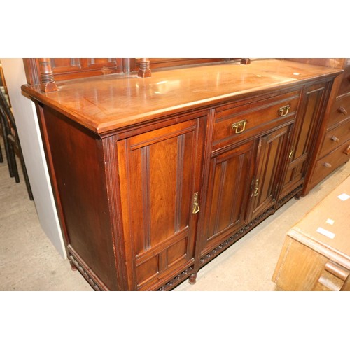 590 - QUALITY EDWARDIAN MAHOGANY MIRROR BACK SIDE BOARD