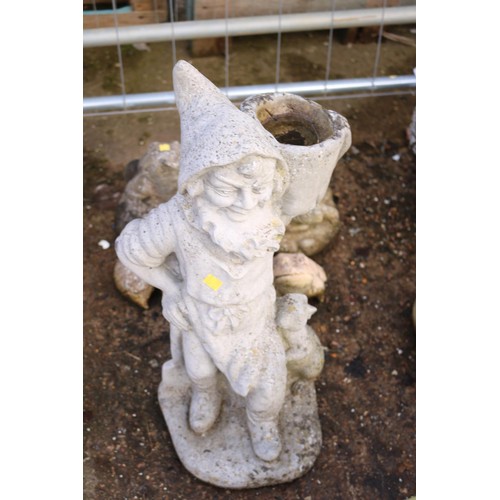 30 - Garden gnome with rabbit ornament