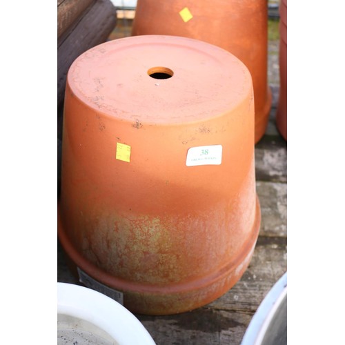 38 - 2 large terracotta pots