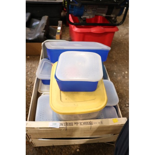 129 - Box of bait tubs