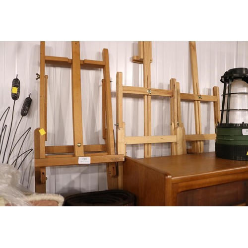 159 - Three wooden table artist, easels