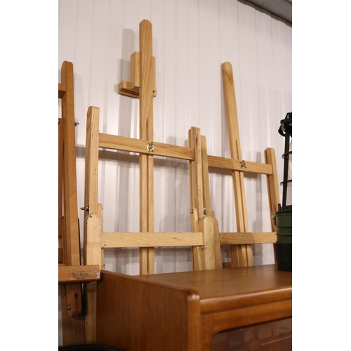 159 - Three wooden table artist, easels