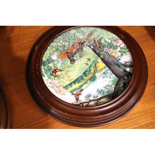 161 - 4 x Picture plates and canvas Woodland River scene picture