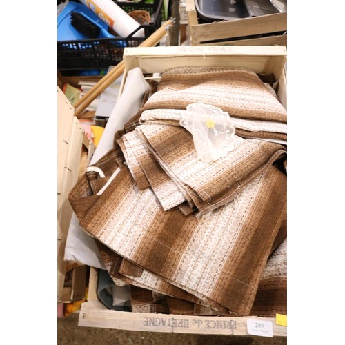 209 - Six boxes of various linen