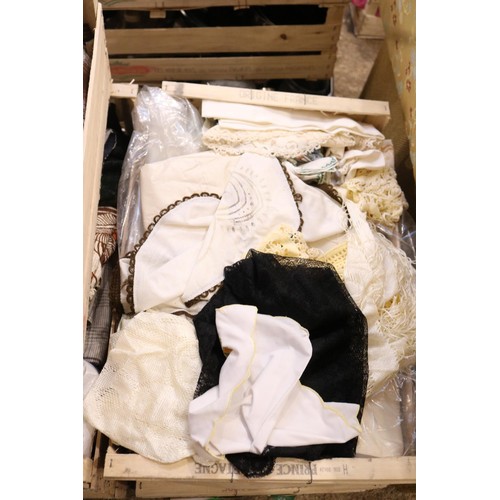 209 - Six boxes of various linen