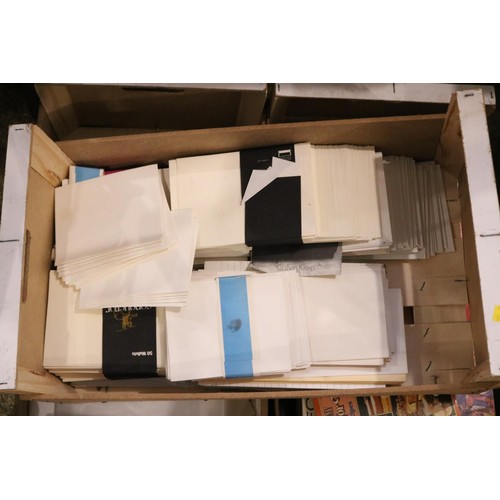 218 - Three boxes including envelopes cooking books paper