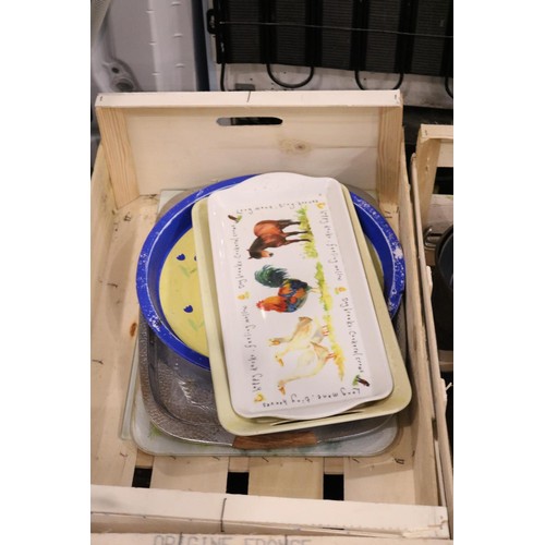 238 - 8 x trays various kitchenware