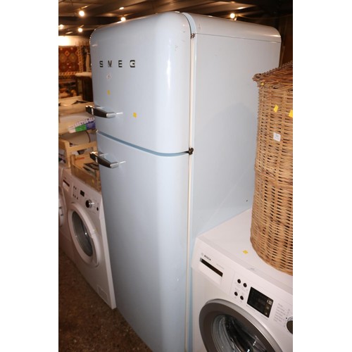 263 - Smeg light blue fridge/freezer - warranted until 12 noon Tuesday following the above sale