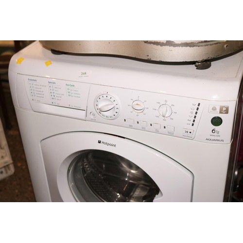 268 - Hotpoint, 6 kg washing machine-warranted until 12 noon Tuesday following the above sale