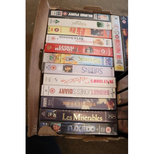 339 - 2 boxes of VHS & DVD - some sealed