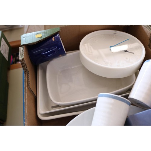 352 - Box of misc, incl china, cutlery