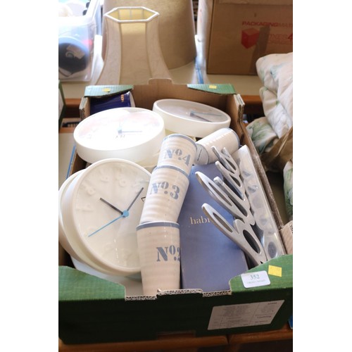 352 - Box of misc, incl china, cutlery