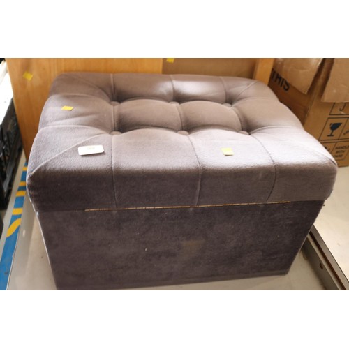 368 - Grey footstool/folding table/box of misc etc