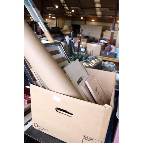 382 - Box of various frames, prints & posters