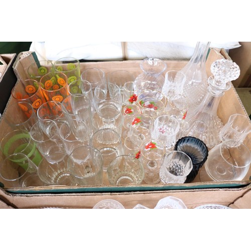 385 - 4 x boxes of various glassware