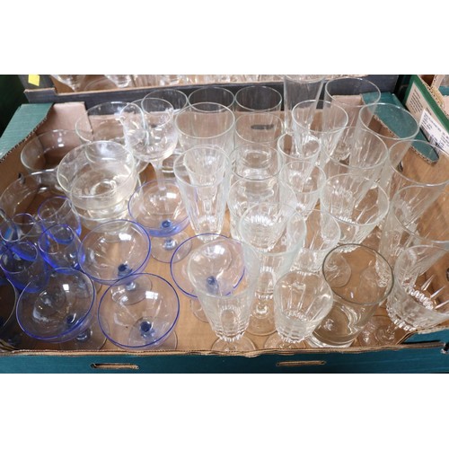 385 - 4 x boxes of various glassware