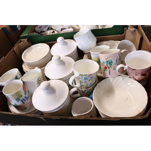 386 - 4 boxes of various dinner ware