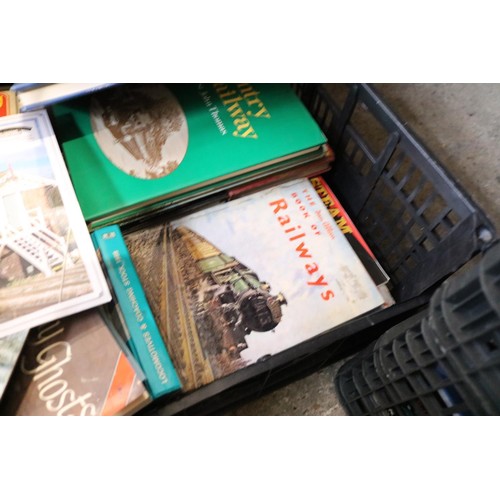 394 - 4 trays of railway books, etc