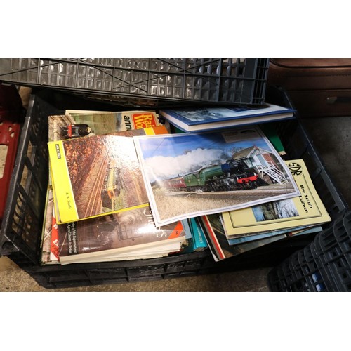 394 - 4 trays of railway books, etc