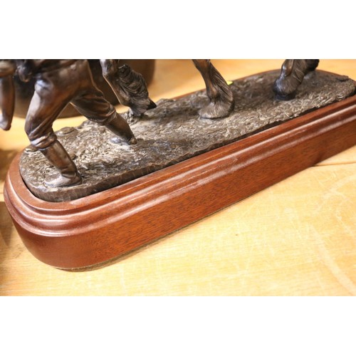 420 - Bronze effect shire horse & farmer (clansmen)