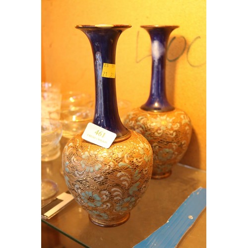 461 - Doulton Lambeth vases x2