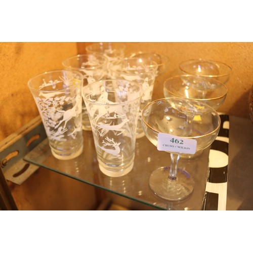 462 - Babycham glasses & hunting