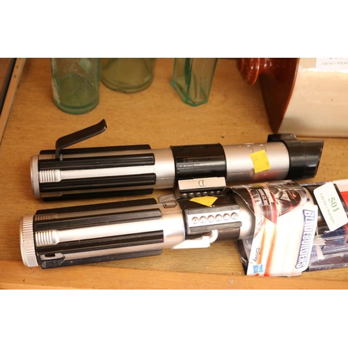 501 - Star Wars pair of Darth Vader light sabers